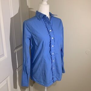 Lands' End ruffle front Oxford